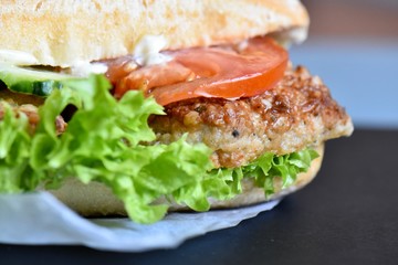 Gourmet beef burger sandwich 