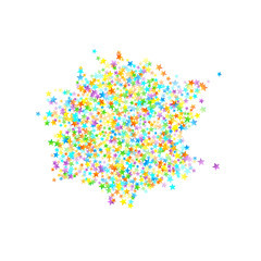 Rainbow Festive Confetti. Carnival Star Falling.