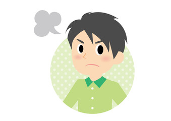 男性の表情　怒る