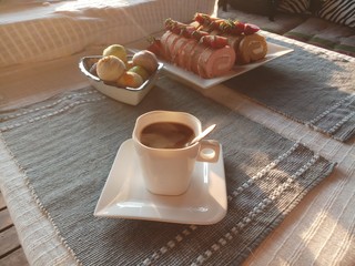 Dessert set for breakfast on the table