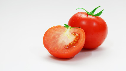 Ripe tomatoes on  isolated background