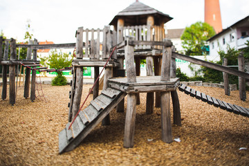 Detail of Lonely Empty Playground captured with Tilt & Shift Lens 