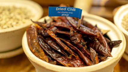 dried chili peppers in bowl