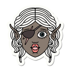 elf rogue character face sticker