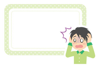 男性の表情フレーム　ショック