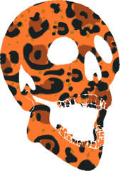 skull jaguar pattern tshirt print and embroidery graphic design vector art
