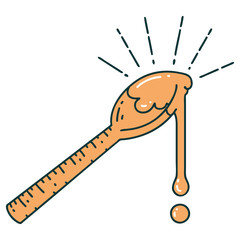 traditional tattoo style spoonful of honey