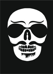 Skull tshirt print and embroidery graphic design vector art
