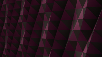 Geometric Polygon Wall abstract mesh structure 3D illustration background.