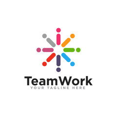 Unity or Team Work Logo Design Vector