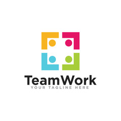 Unity or Team Work Logo Design Vector