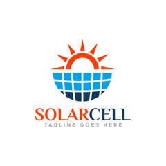 Fototapeta na wymiar Solar Energy Logo Design Vector