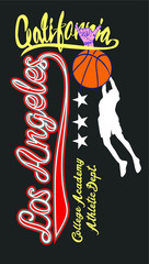 California Los Angeles College basketball graphic design vector art