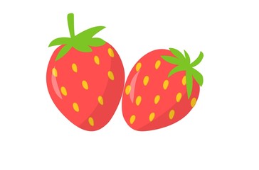 flat design vector strawberry