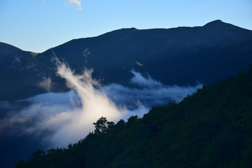 Sunset in the Kahurangi National Park, New Zealand, South Island.