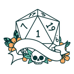 natural one d20 dice roll illustration