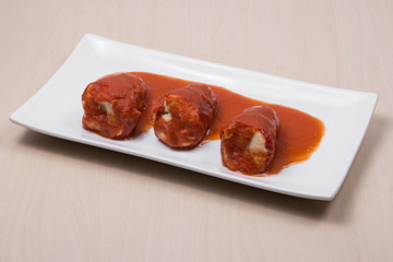 Spanish cuisine.Stuffed peppers.