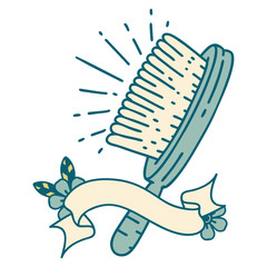 banner with tattoo style hairbrush