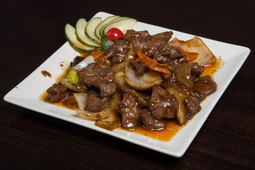 Sweet and sour pork chinese food.