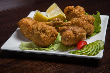 Roasted chicken legs.