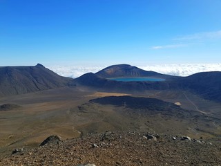 volcano and lake