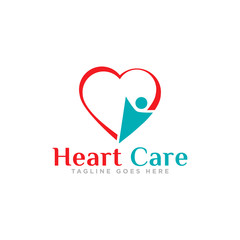 Heart Care Logo Design Vector
