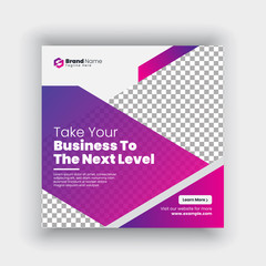 Modern promotion square web banner for social media mobile apps