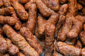 Delicious kebab on plate close up