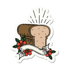 sticker of tattoo style loaf of bread