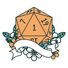 natural one d20 dice roll illustration