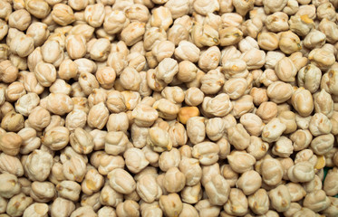 Group of nutritious white chickpeas or white chana