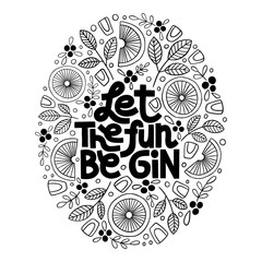 Let the fun be gin - obrazy, fototapety, plakaty