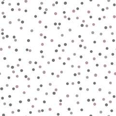 Confetti circle seamless pattern isolated on white