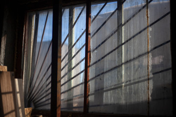 Window grille at the factory.