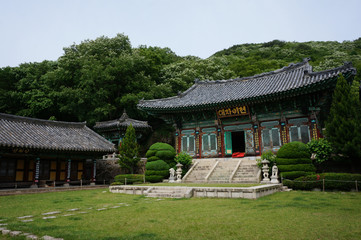 Courtyard at Geumgangam Hermitage. It is the closest group of hermitages to Beomeosa Temple. Busan, Korea.
