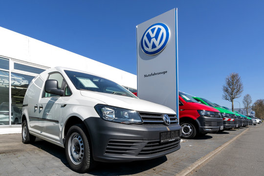 ENGELSKIRCHEN, GERMANY - April 5, 2020: Nutzfahrzeuge (commercial vehicles) dealer. is a German automaker founded on 28 May 1937 and headquartered in Wolfsburg.