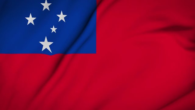 samoa flag is waving 3D animation. samoa flag waving in the wind. National flag of samoa. flag seamless loop animation. 4K