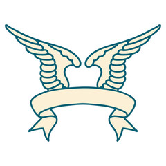 tattoo with banner of a wing