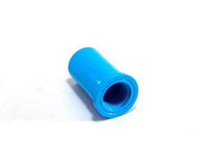 PVC Pipe fitting , PVC Pipe connections , PVC Coupling, The collection of Blue PVC Pipe fittings joint on white background