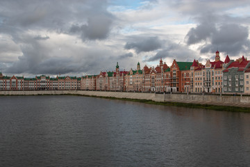 colorful houses near the river