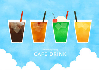 喫茶店の冷たいドリンク夏