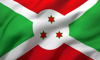 Flag of Burundi blowing in the wind