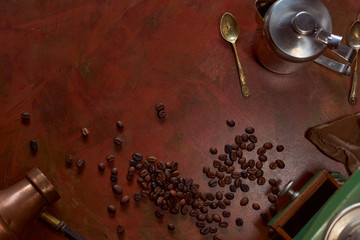 coffee grinder and coffee beans
