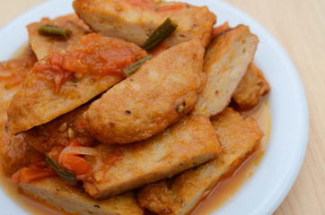 Delicious fresh fried homemade fishcakes plate meal