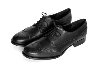 Black shoes isolated on white background.