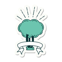 sticker of tattoo style tree