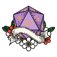 natural twenty D20 dice roll illustration