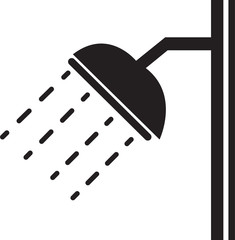 Shower bathroom symbol vector glyph sign