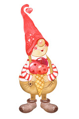 Gnome boy with ice cream