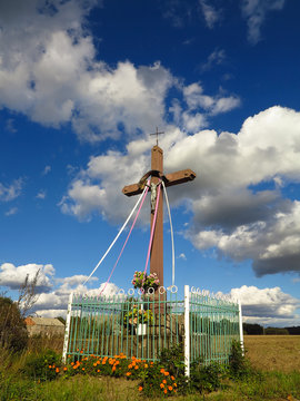 wayside cross in the countryside